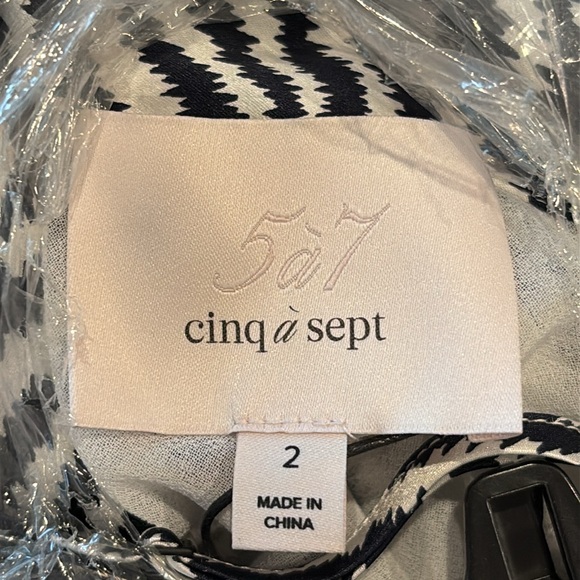 Cinq a Sept Christel One Shoulder Asymmetrical Ruffle Hem Silk Midi Dress Size 2 - Picture 12 of 12